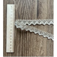 Мерсеризованное хлопковое кружево, 18 мм, цвет льняной 3 метра