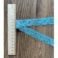 Эластичное кружево, 20 мм, цв.голубой 3 метра