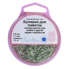 Булавки-гвоздики для пайеток, короткие в пластиковом контейнере  13 мм HEMLINE 708