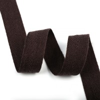 Тесьма киперная 20 мм хлопок 2,5г/см TBY.CT20302 цв.F302 коричневый уп.10м